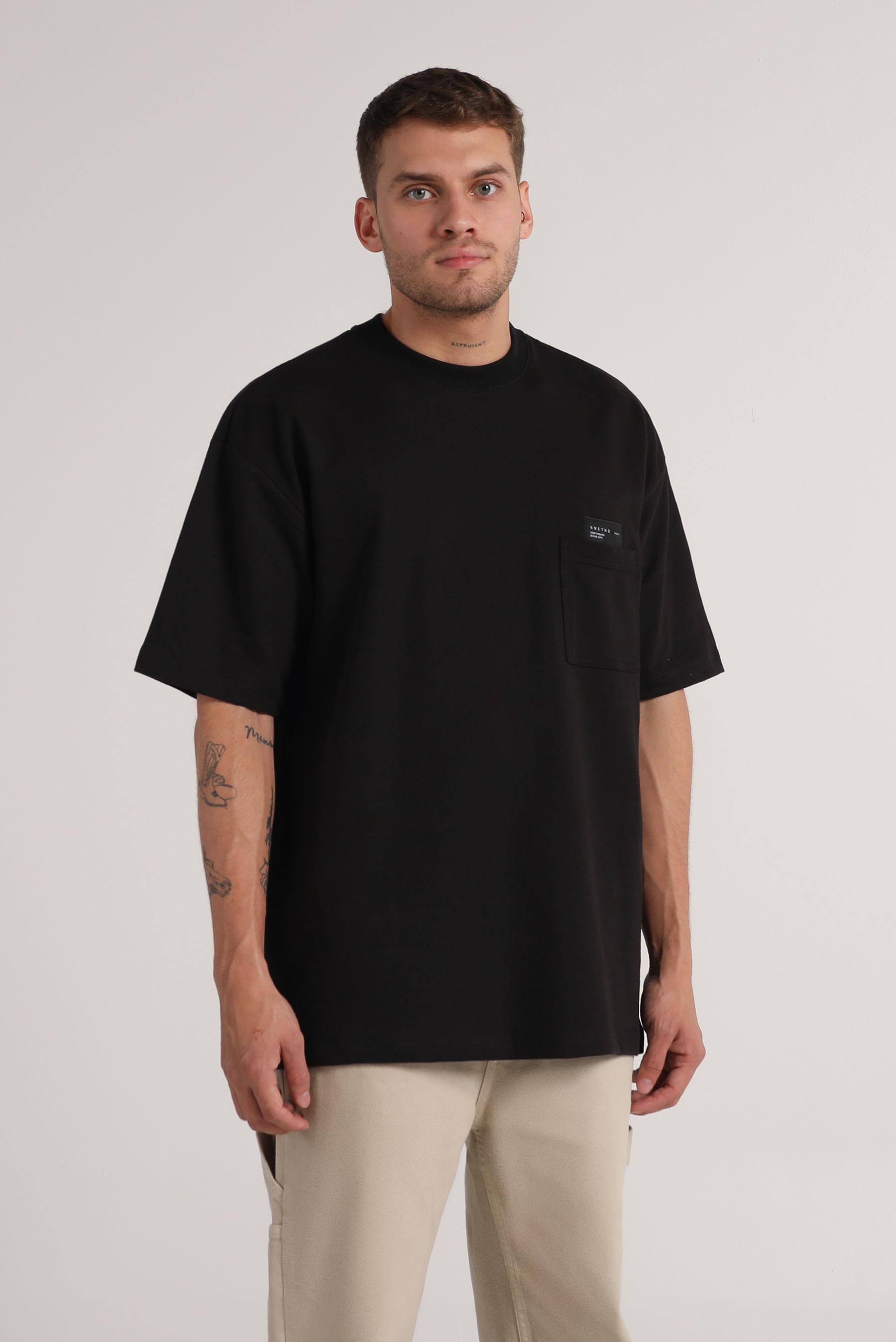 Camiseta Oversize Negro B sico