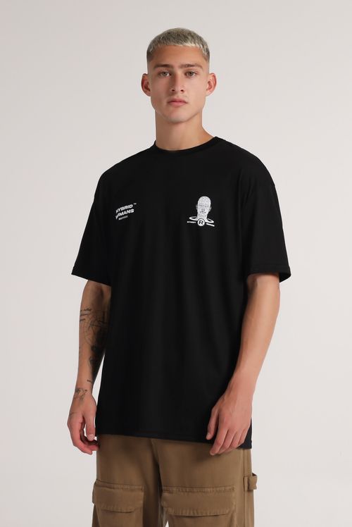 Camiseta Oversize Negro Texto