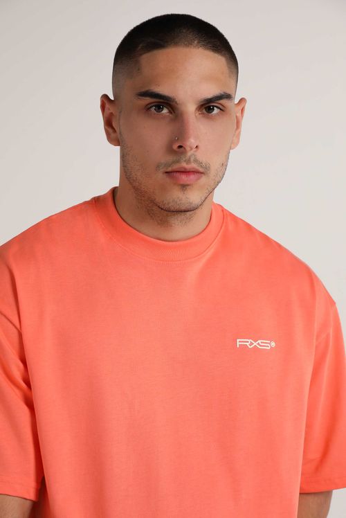 Camiseta Oversize Naranja Texto