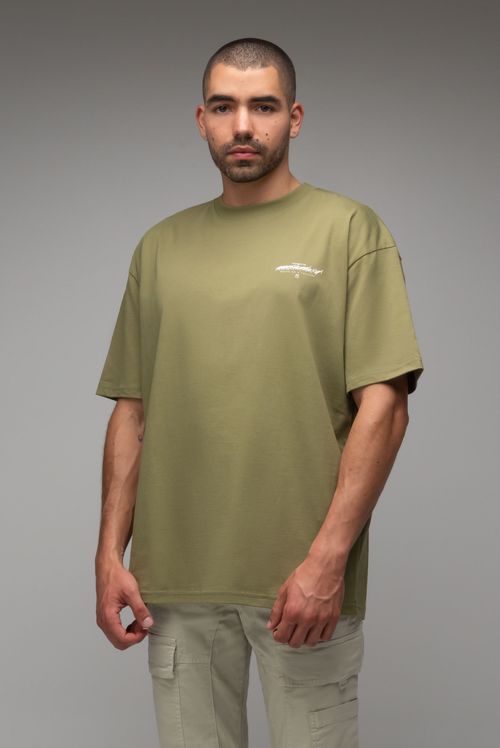 Camiseta Oversize Verde Texto