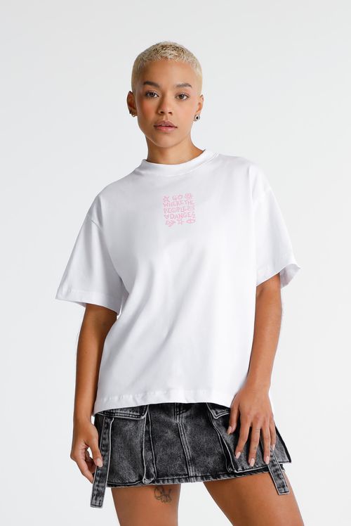 Camiseta Oversize Blanco Texto