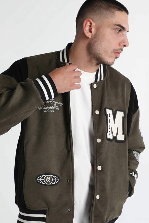 Chaqueta Bomber Verde Texto