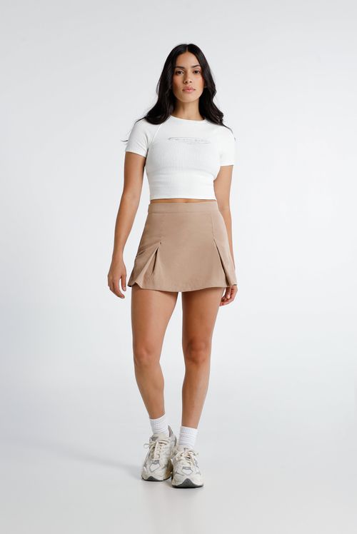 Falda Short Beige Cortes