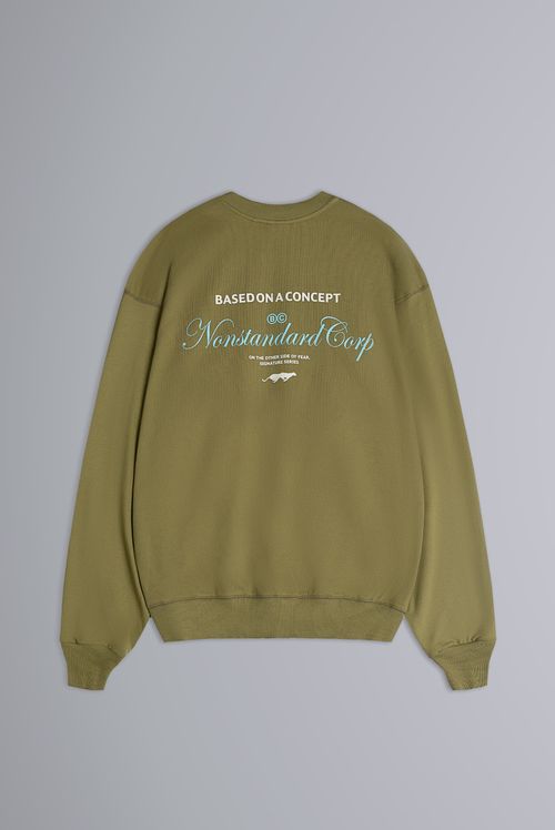 Buzo Pullover Oversize Verde Texto