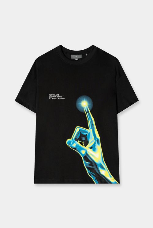 Camiseta Oversize Negro Ilustración