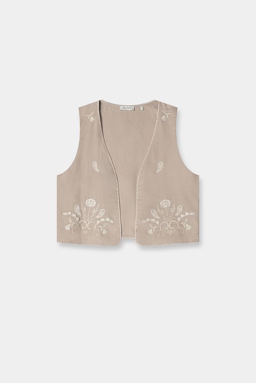 Top Beige Miniprint