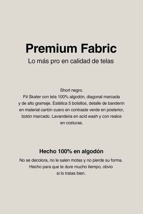 Shorts Denim Negro Lavandería