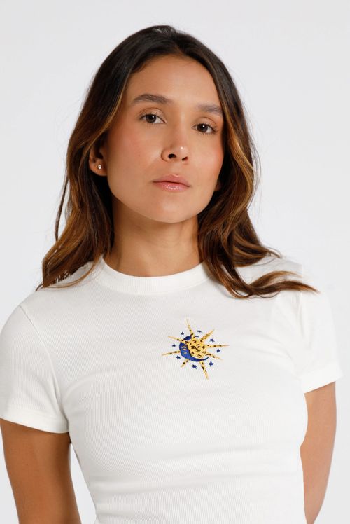 Camiseta Ajustada Marfil Ícono