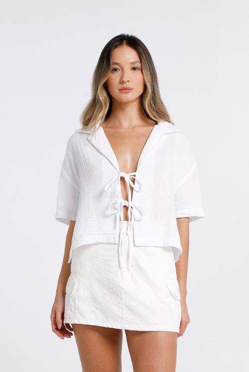 Camisa Manga Corta Blanco Básico