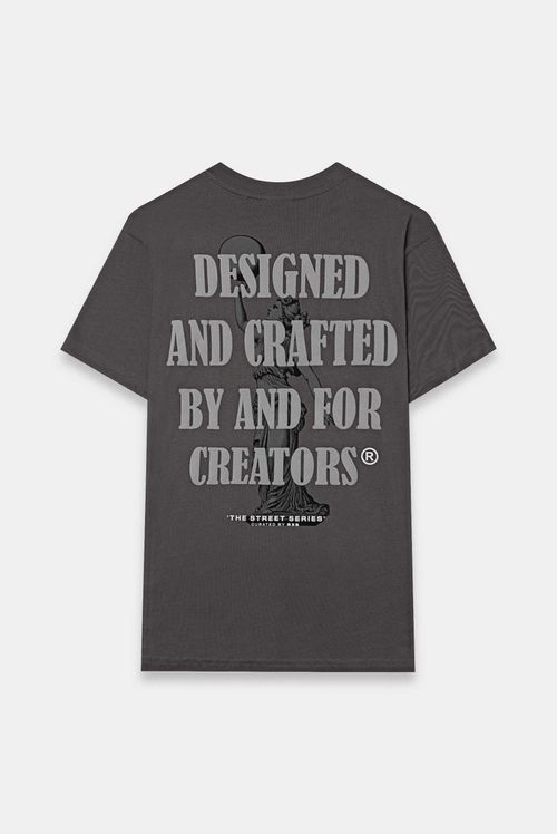 Camiseta Regular Gris Texto