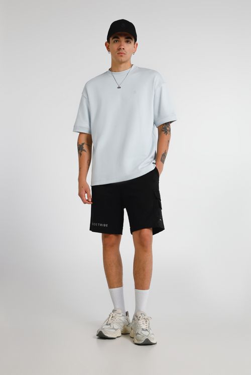 Shorts Cargo Negro Texto
