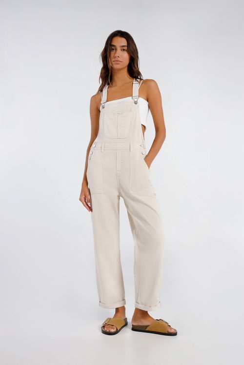 Overall Denim Marfil Texto