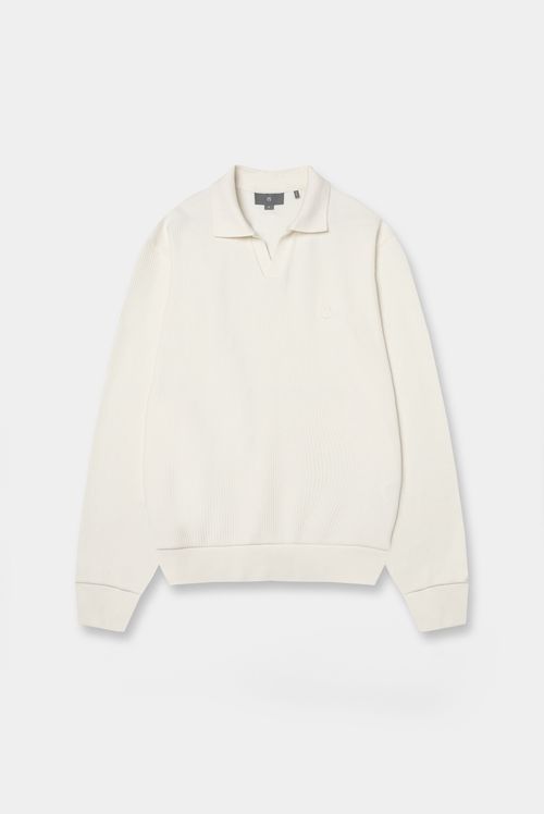Polo Manga Larga Marfil Básico
