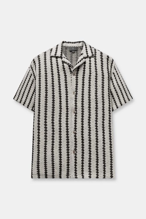 Camisa Oversize Beige Rayas