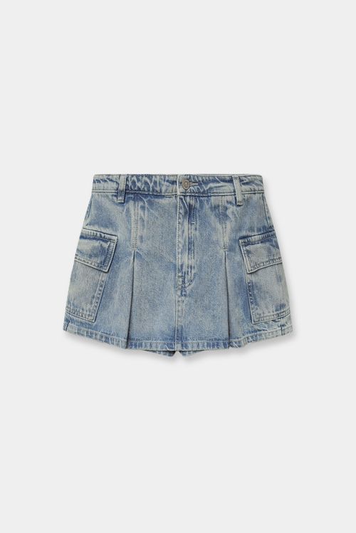Falda Short Azul Claro Básico
