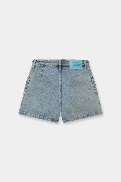 Falda Short Azul Claro Básico