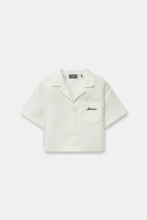 Camisa Manga Corta Marfil Texto