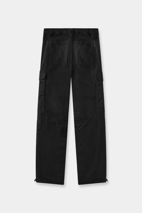 Pantalón Straight Fit Negro Cargo