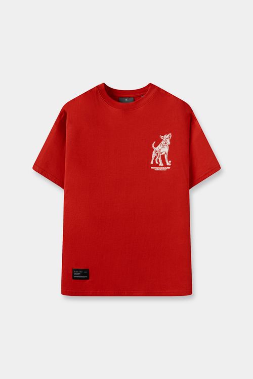 Camiseta Oversize Rojo Ilustración