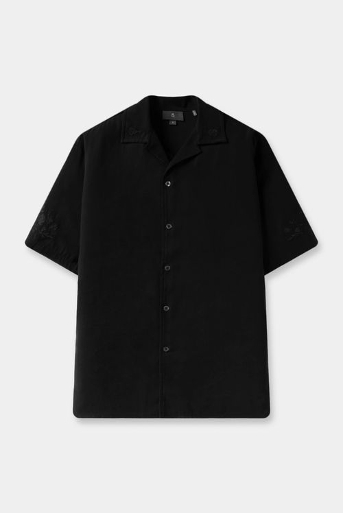Camisa Oversize Negro Flores