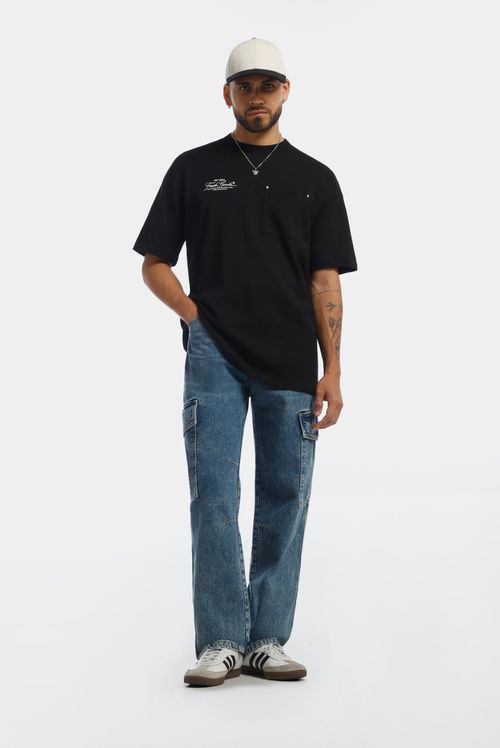 Camiseta Oversize Negro Texto
