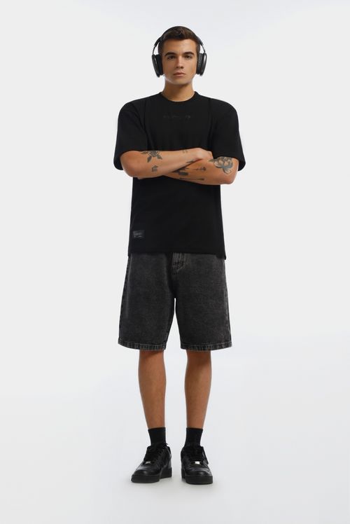 Camiseta Oversize Negro Texto