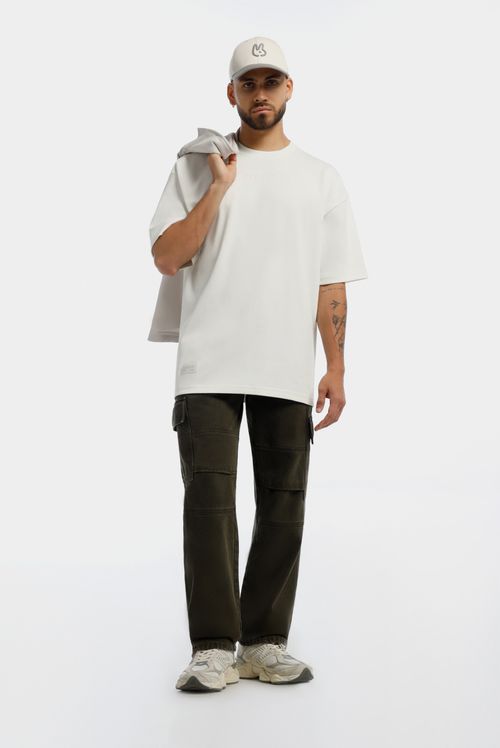 Camiseta Oversize Marfil Texto