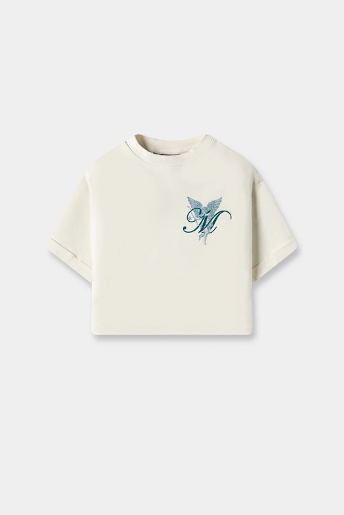 Camiseta Slim Marfil Ilustración