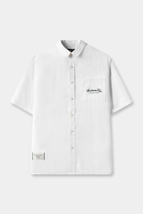 Camisa Manga Corta Blanco Texto