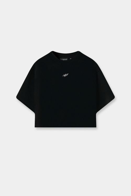 Camiseta Crop Negro Texto