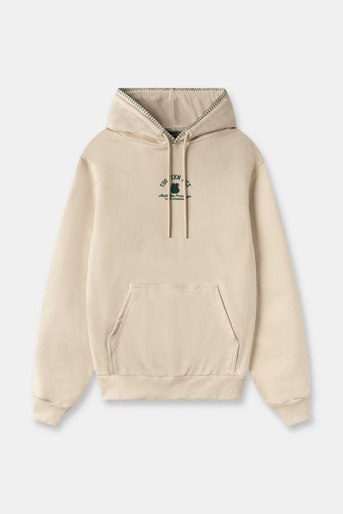 Buzo Hoodie Oversize Beige Texto