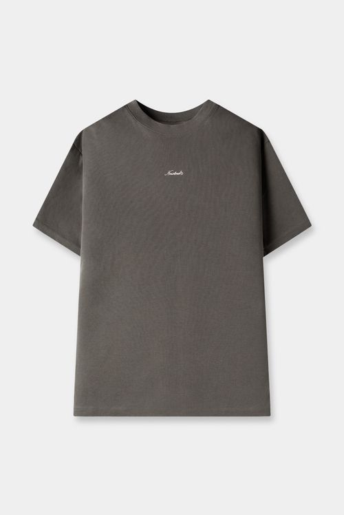 Camiseta Regular Gris Texto