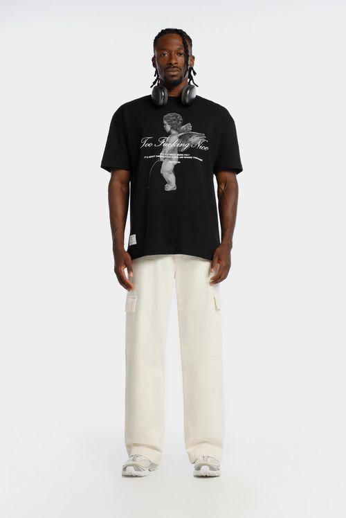 Camiseta Oversize Negro Ilustración