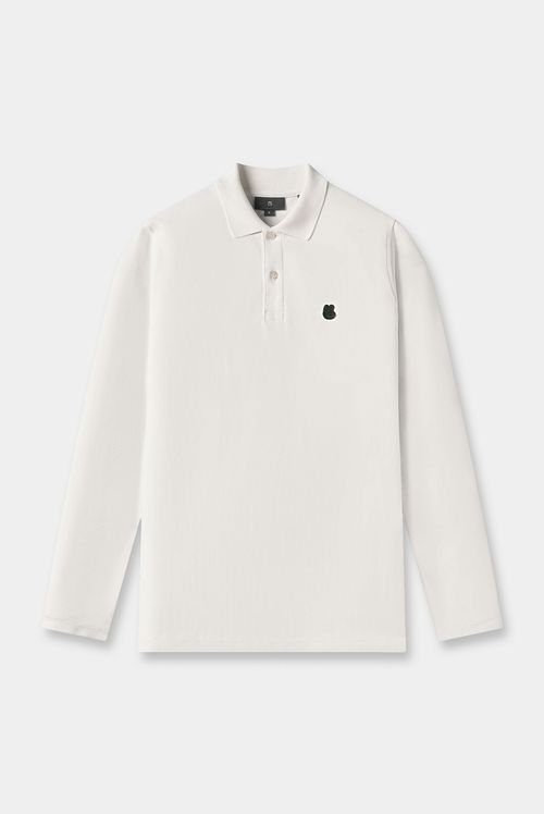 Polo Manga Larga Marfil Ícono