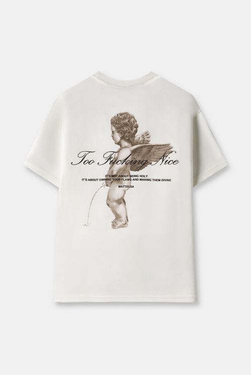 Camiseta Oversize Marfil Ilustración