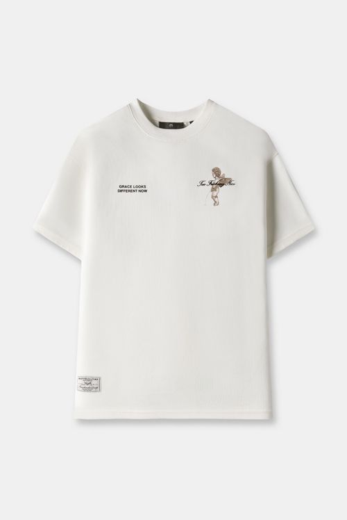 Camiseta Oversize Marfil Ilustración