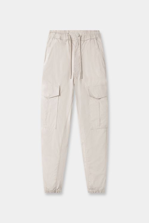 Pantalón Straight Fit Beige Cargo