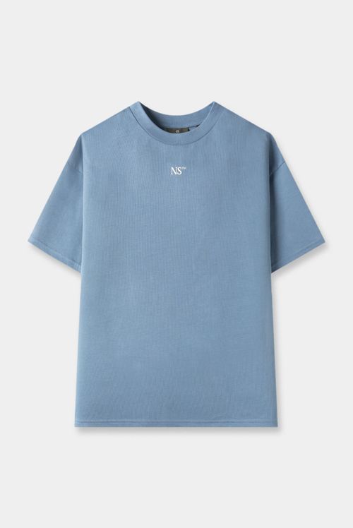 Camiseta Oversize Azul Texto