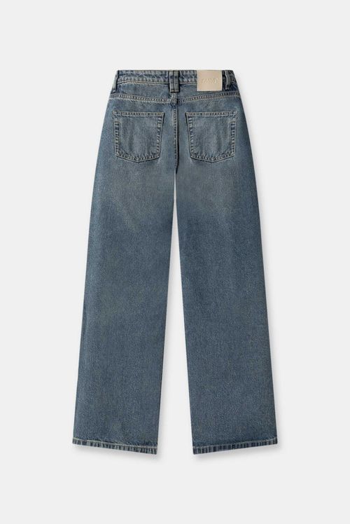 Jean Wide Leg Tiro Bajo Azul Básico