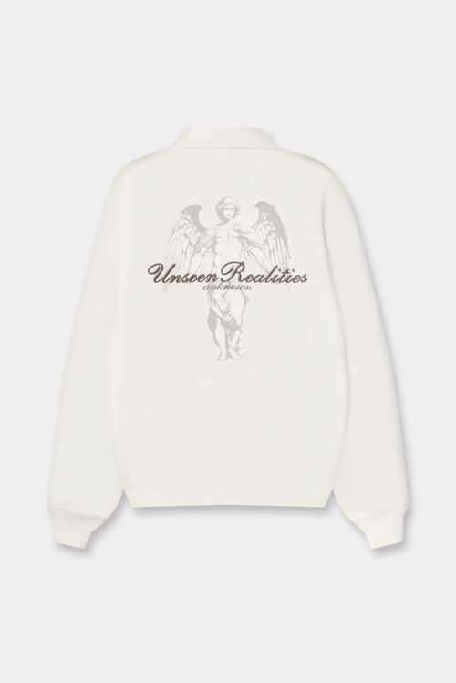 Buzo Pullover Con Cierre Marfil Ilustración