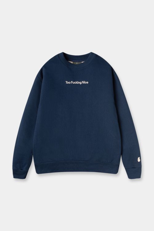 Buzo Pullover Azul Texto