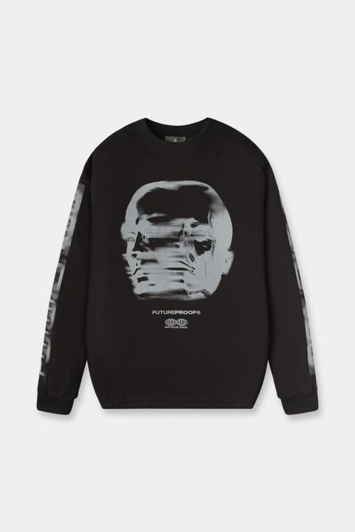 Camiseta Manga Larga Negro Ilustración