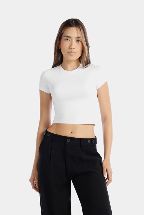 Camiseta Slim Marfil Básico