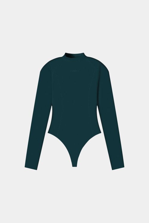 Body Manga Larga Verde Texto