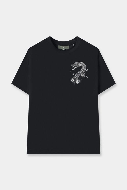 Camiseta Oversize Negro Ilustración