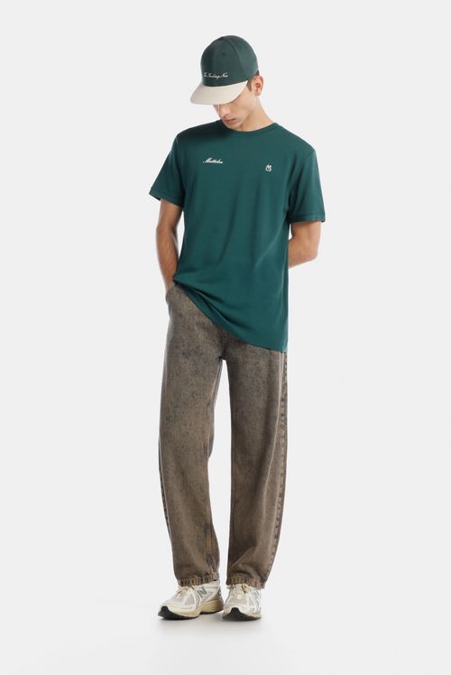 Camiseta Regular Verde Texto