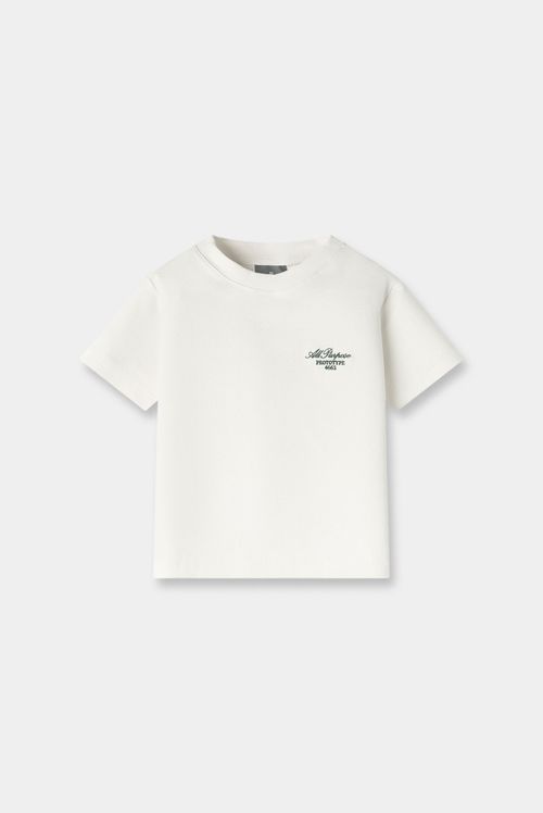 Camiseta Crop Marfil Texto