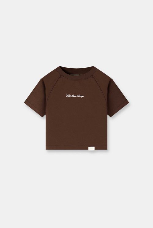Camiseta Ajustada Café Texto