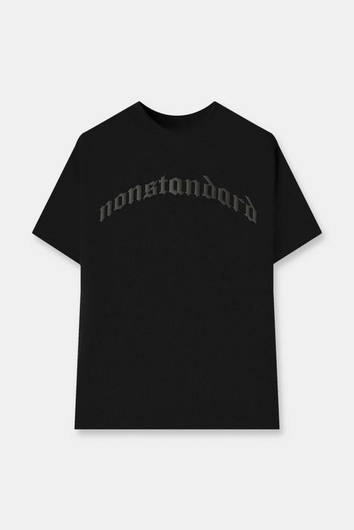 Camiseta Regular Negro Texto