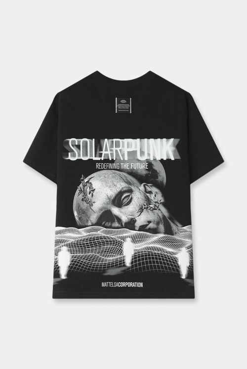 Camiseta Oversize Negro Ilustración